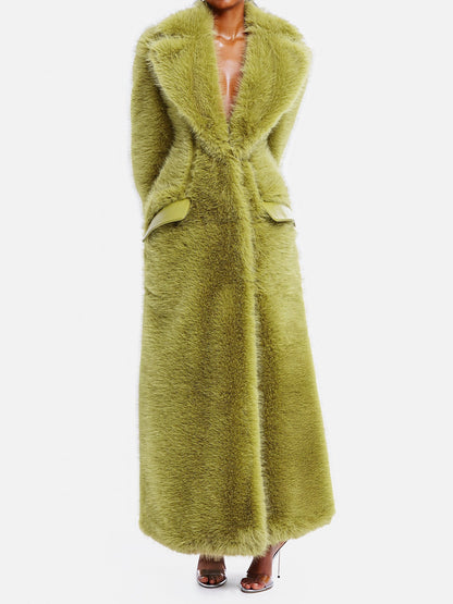 Green Fur Super-Long Coat