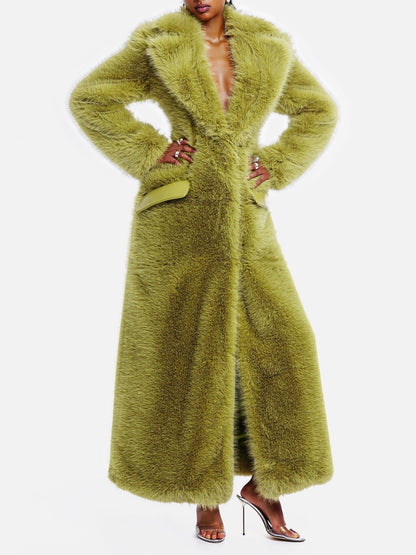 Green Fur Super-Long Coat