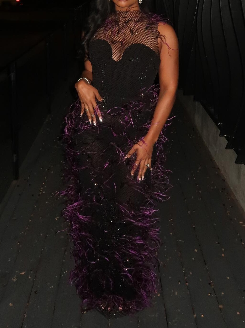 Luxury Feathers Corset Gown