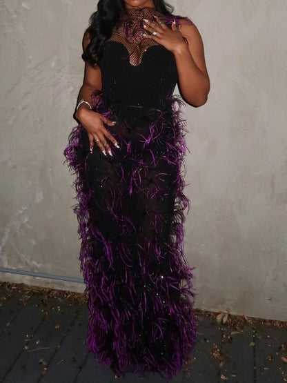 Luxury Feathers Corset Gown