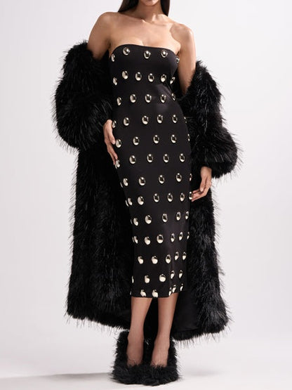 Metal Detailing Midi Dress