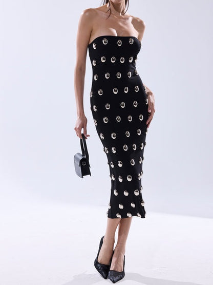 Metal Detailing Midi Dress