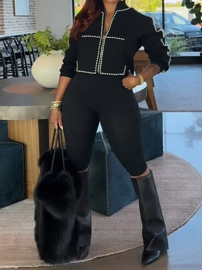 Pearl Zip Up Sweatshirt