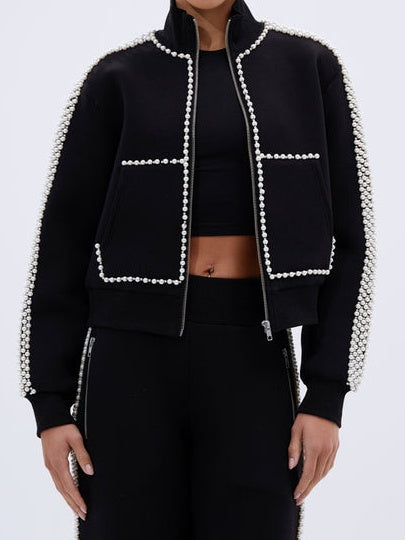 Pearl Zip Up Sweatshirt