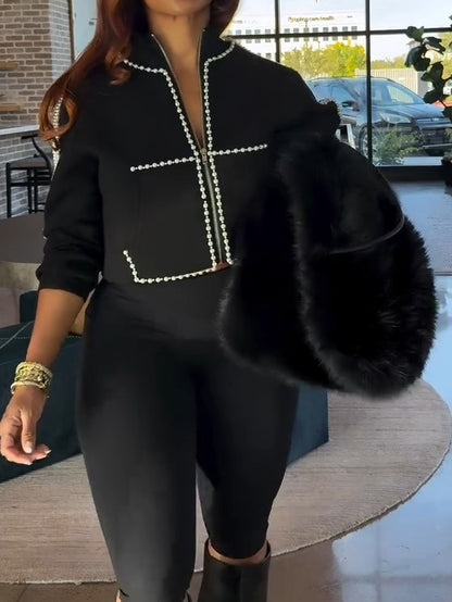 Pearl Zip Up Sweatshirt