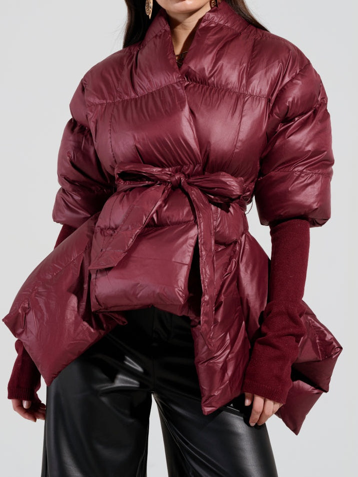 Peplum Puffer Coat