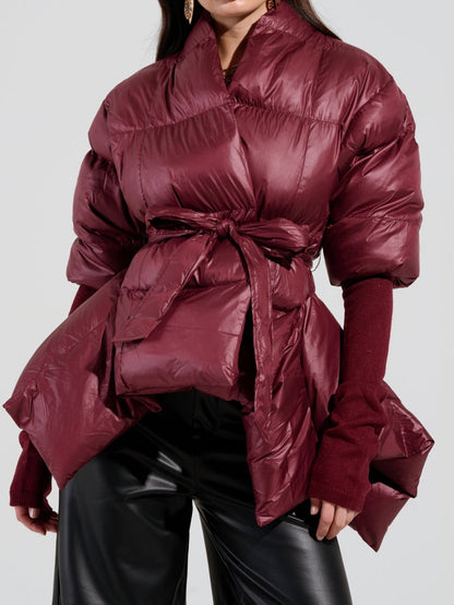 Peplum Puffer Coat