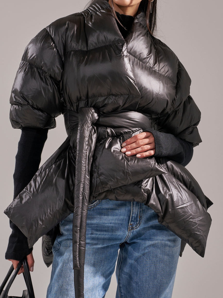 Peplum Puffer Coat