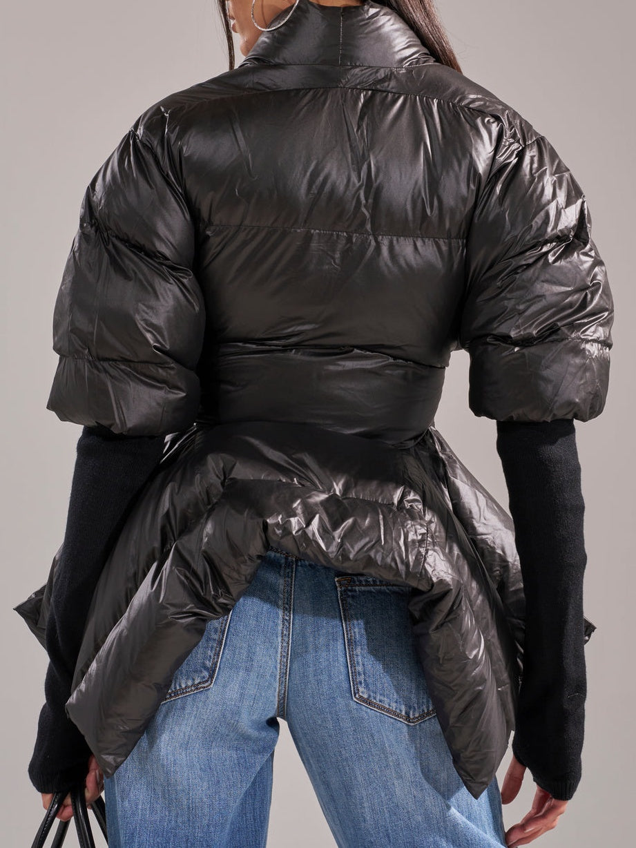 Peplum Puffer Coat