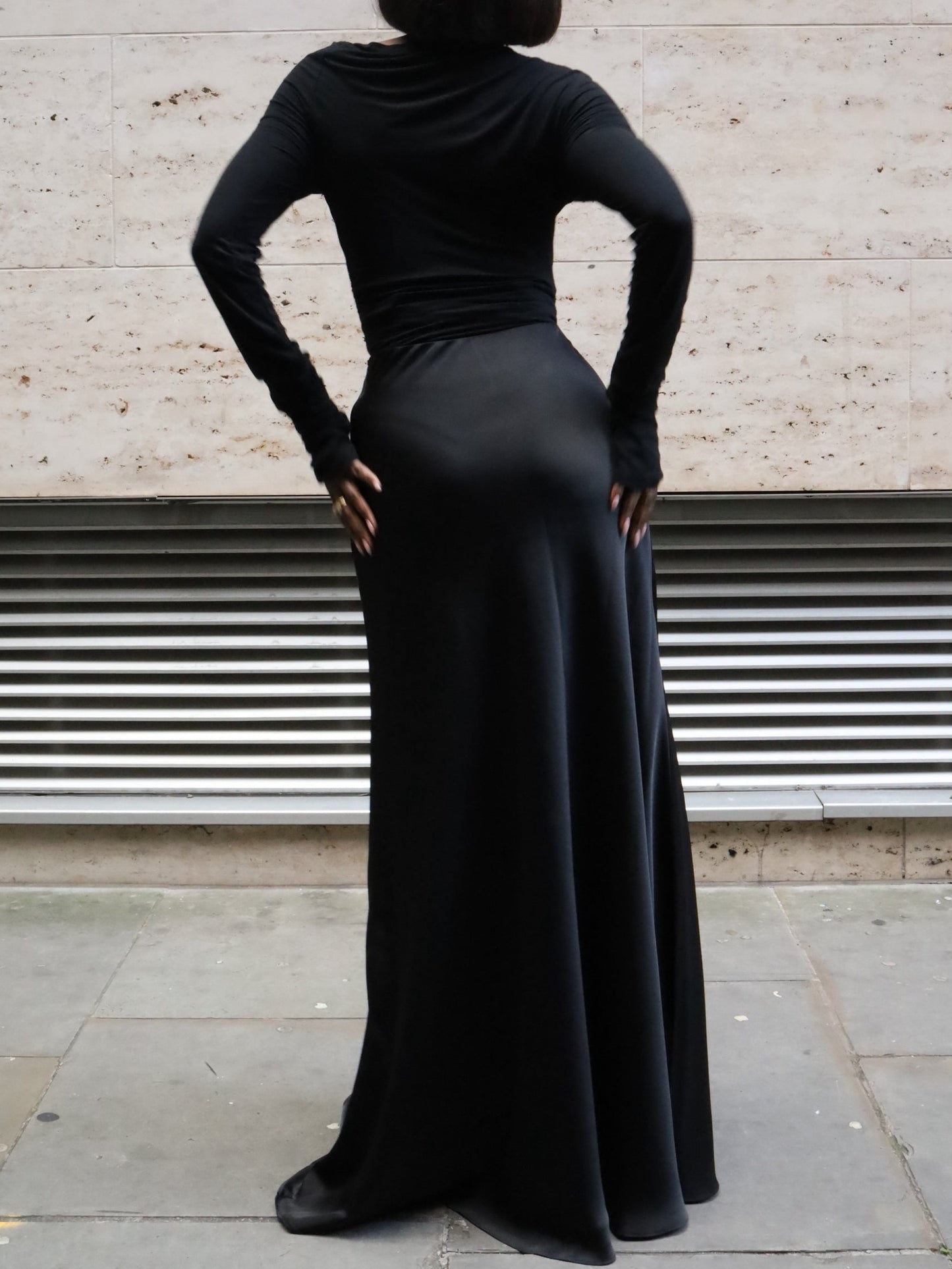 Autumn Bias Cut Satin Maxi Skirt