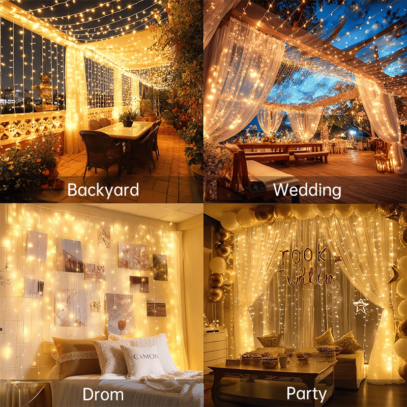 Remote-Control Led Curtain Light-9.8*9.8 FT