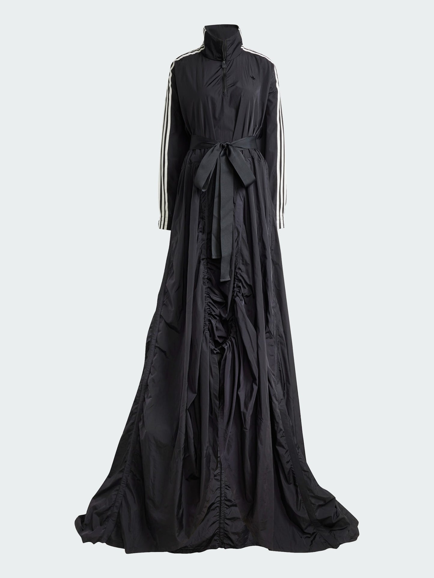 Zippered Waist-Cinching Sporty Maxi Dress