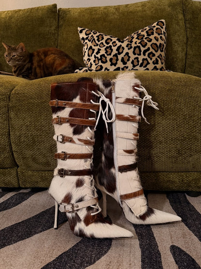 Horsehair Knee High Boots