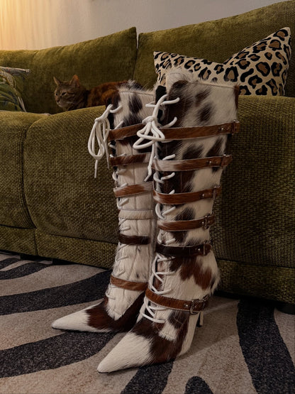 Horsehair Knee High Boots