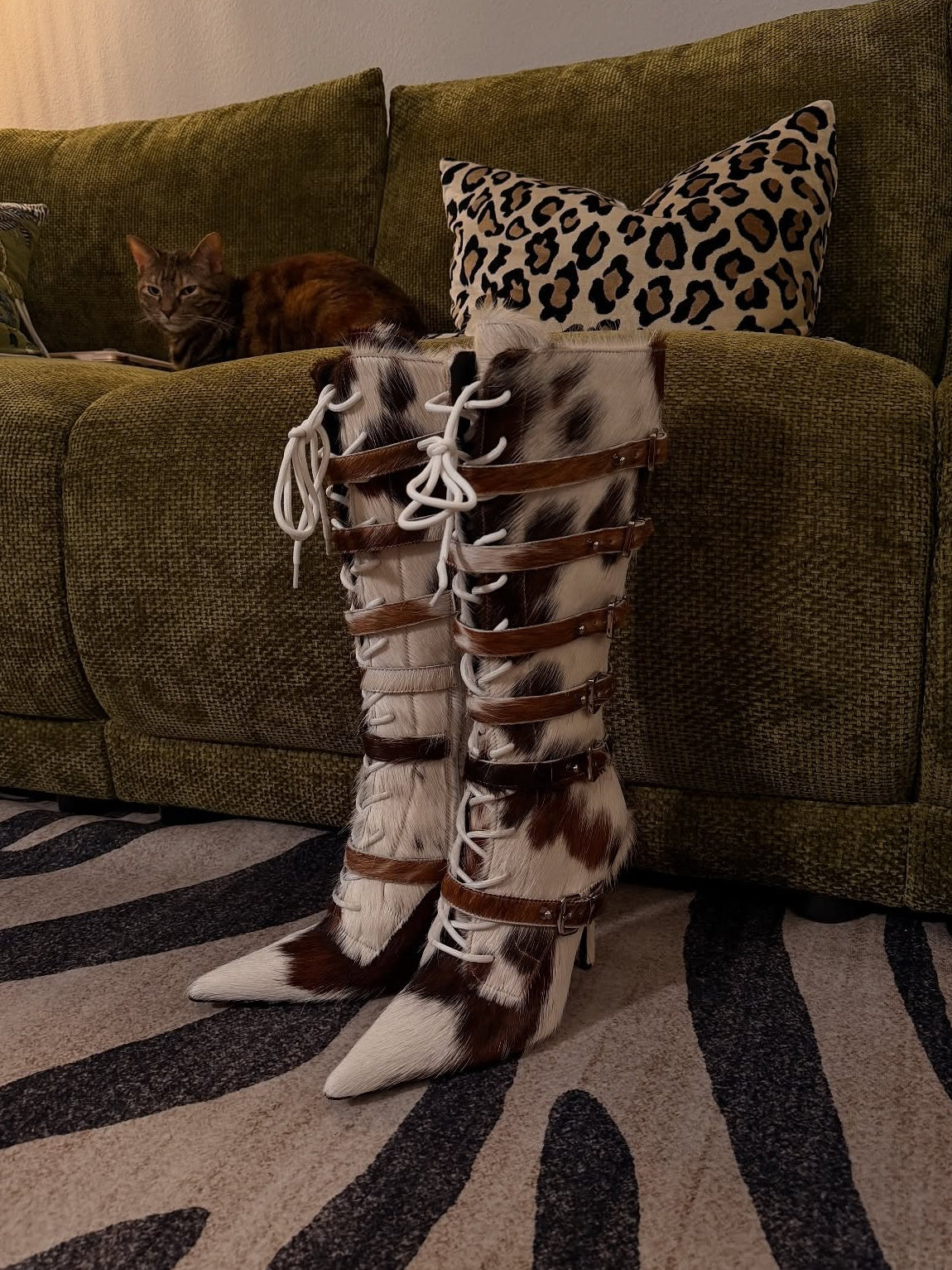 Horsehair Knee High Boots