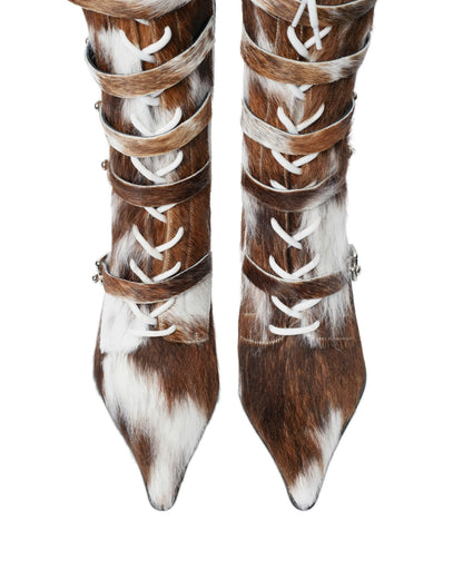 Horsehair Knee High Boots
