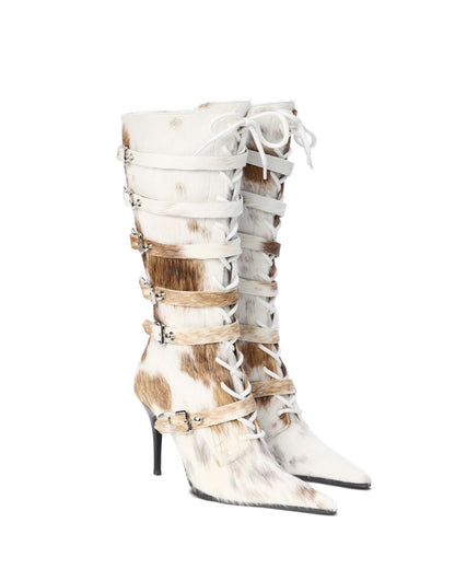 Horsehair Knee High Boots