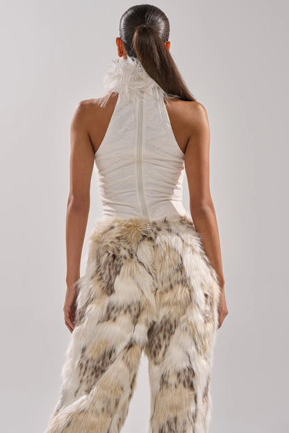 Flintstones Mock Neck Fur Top Fur Pants Set