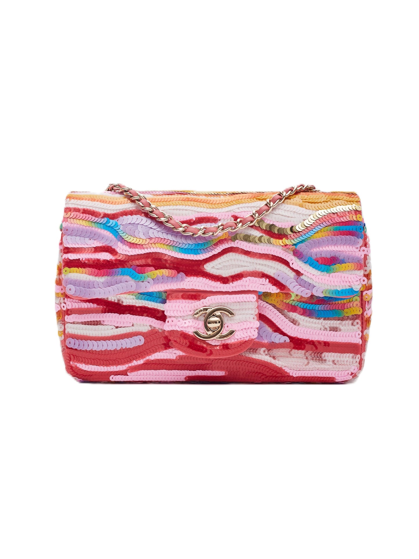 Colorful Sequin Flap Bag