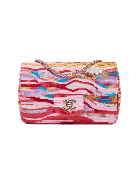 Colorful Sequin Flap Bag