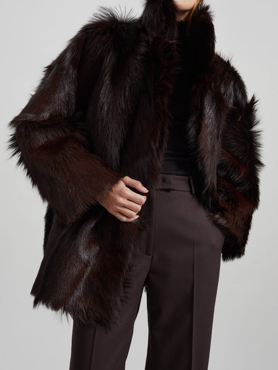Nerola Funnel Neck Fur Coat