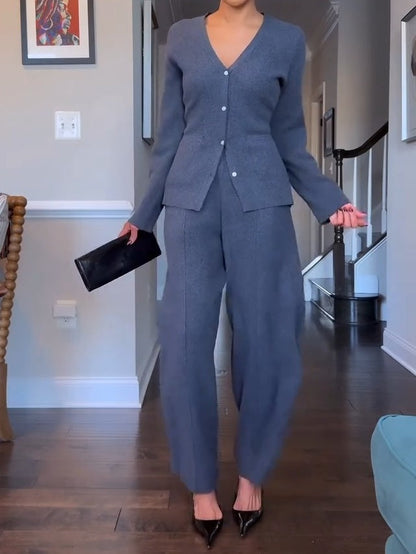 Soft Button Cardigan Sets