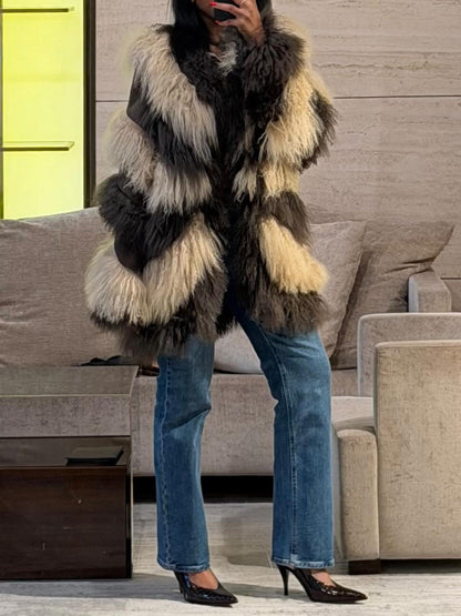 Patchwork Mongolian Fur Coat