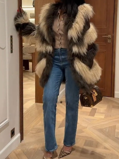 Patchwork Mongolian Fur Coat