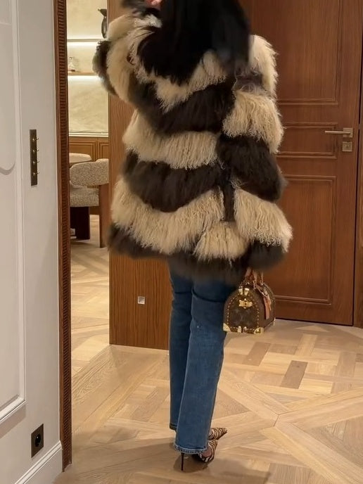 Patchwork Mongolian Fur Coat