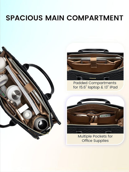 2 Pcs Quilted Laptop Tote Bag