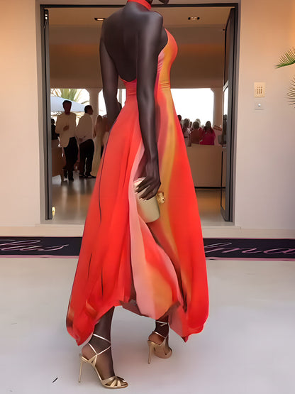 Chiffon Balloon Maxi Dress