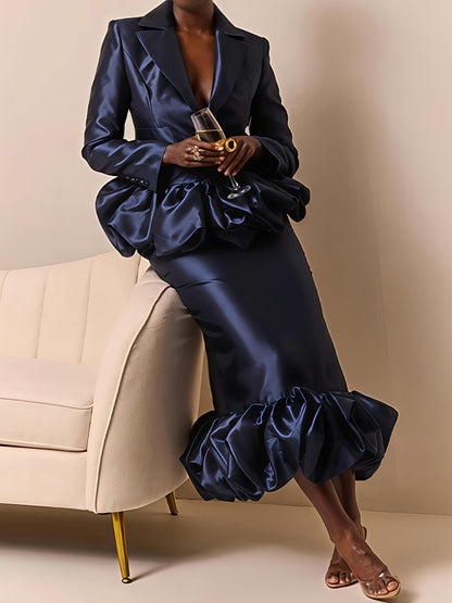 Elegant Balloon Hem Two Pieces Dress