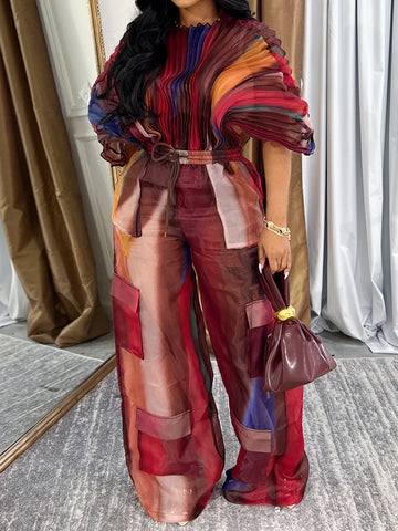 Pockets Drawstring Waist Two Pieces Set