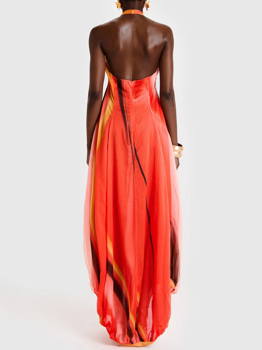 Chiffon Balloon Maxi Dress