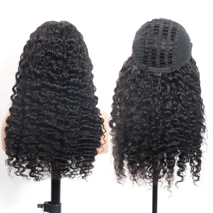 【3 IN 1 HALF WIG】Burmese Curly GLUELESS Invisible Half Wig For Blackwomen Clip In Protective Styles Human Hair