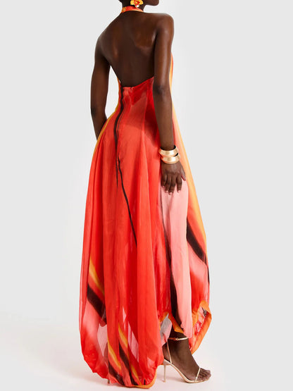 Chiffon Balloon Maxi Dress