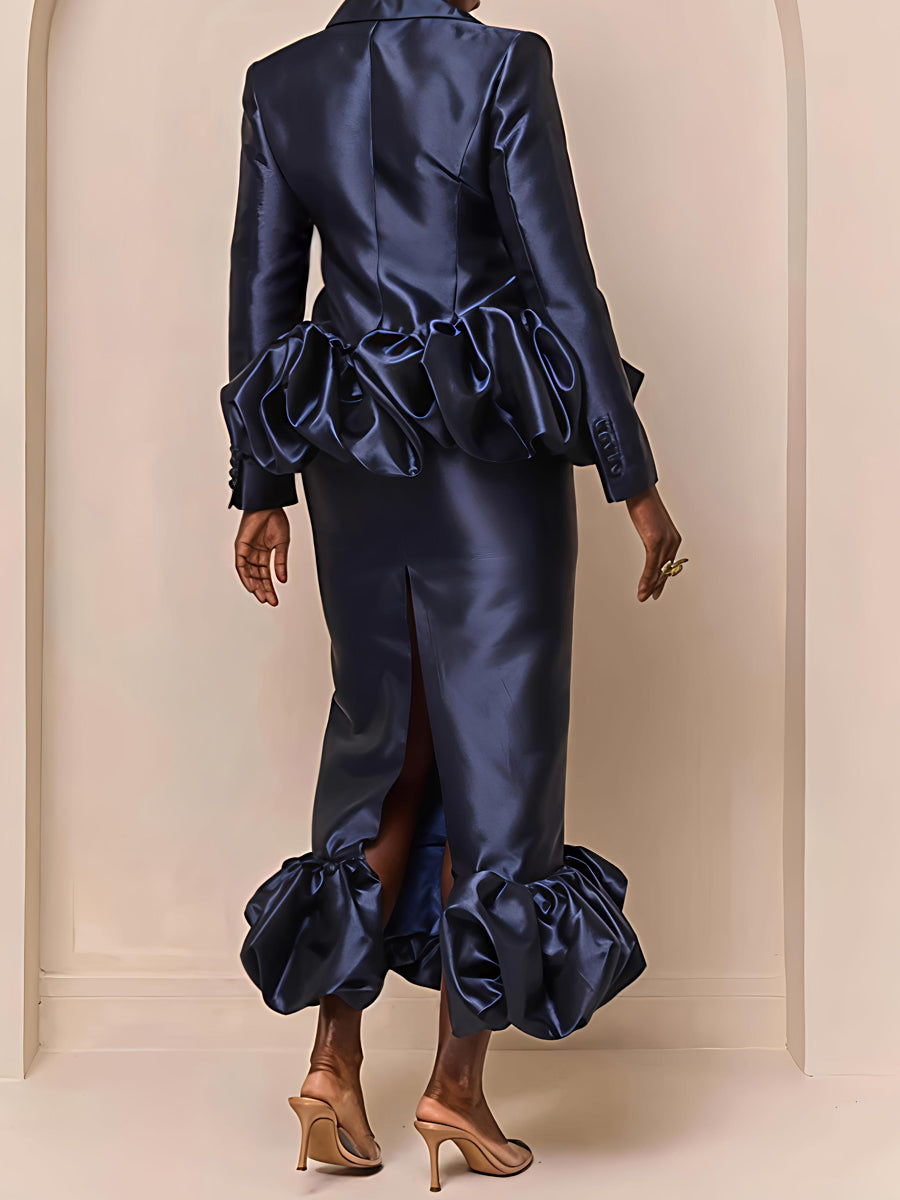 Elegant Balloon Hem Two Pieces Dress