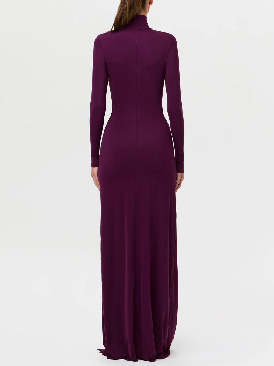 Fashion Cutout Draped Self-tie Detail Maxi Dress