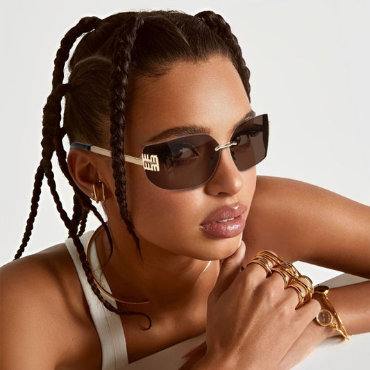 Silver Mirrored Rectangle Sunglasses Women Men Candy Color Sun Glasses