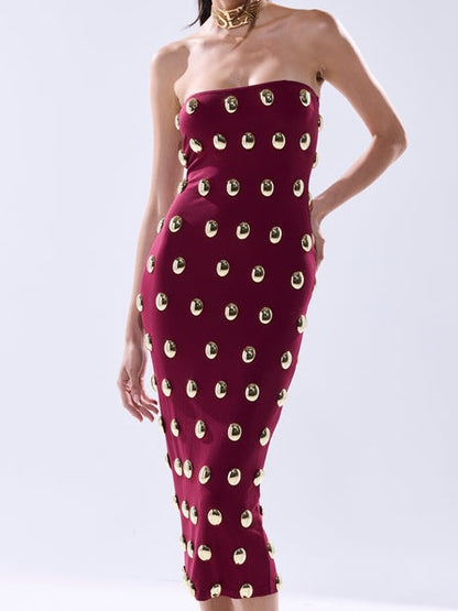 Metal Detailing Midi Dress