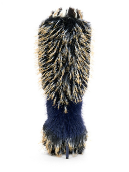 Navy Multi Fur Boot