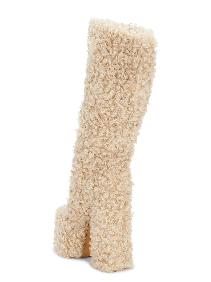Faux Fur High-Heel Boots