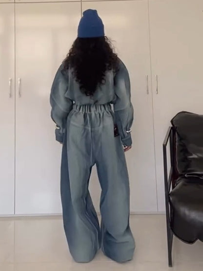 Casual Loose Niche Denim Jumpsuit