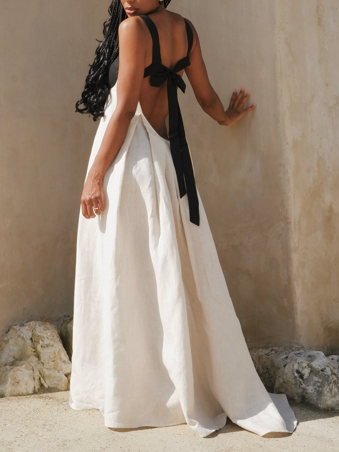Cotton Pleat Maxi Dress