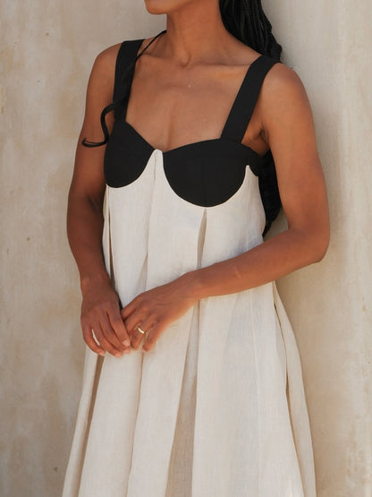 Cotton Pleat Maxi Dress
