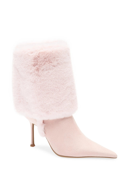 Fold-over Knee High Faux Fur Heeled Boot