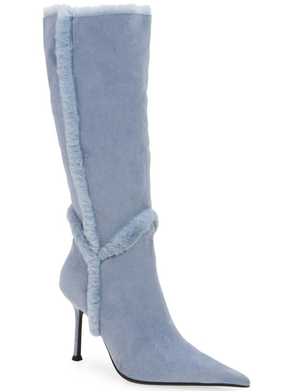Fold-over Knee High Faux Fur Heeled Boot