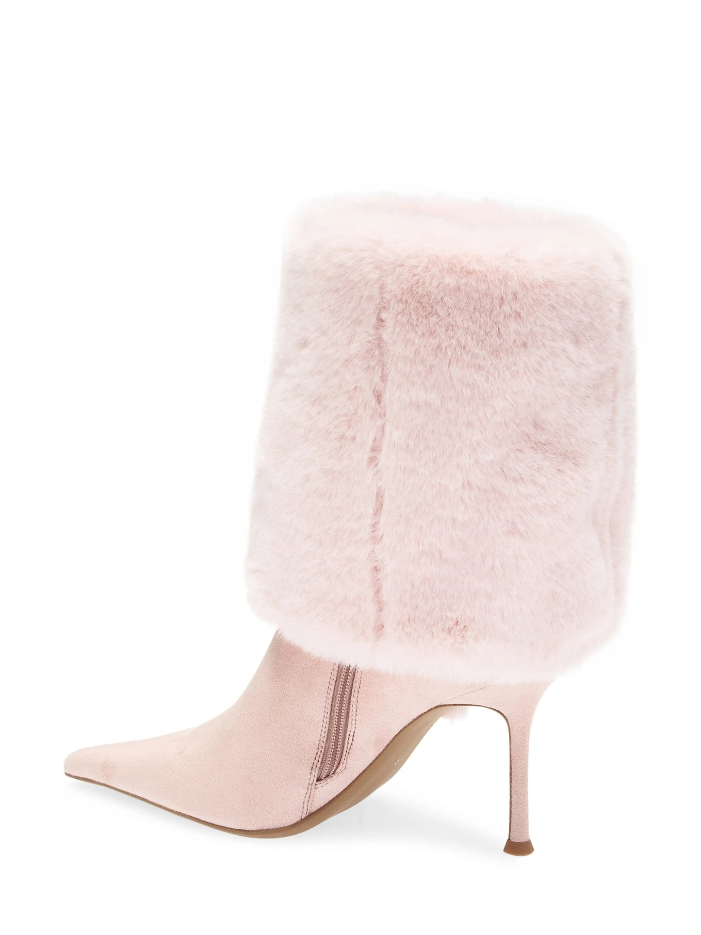 Fold-over Knee High Faux Fur Heeled Boot