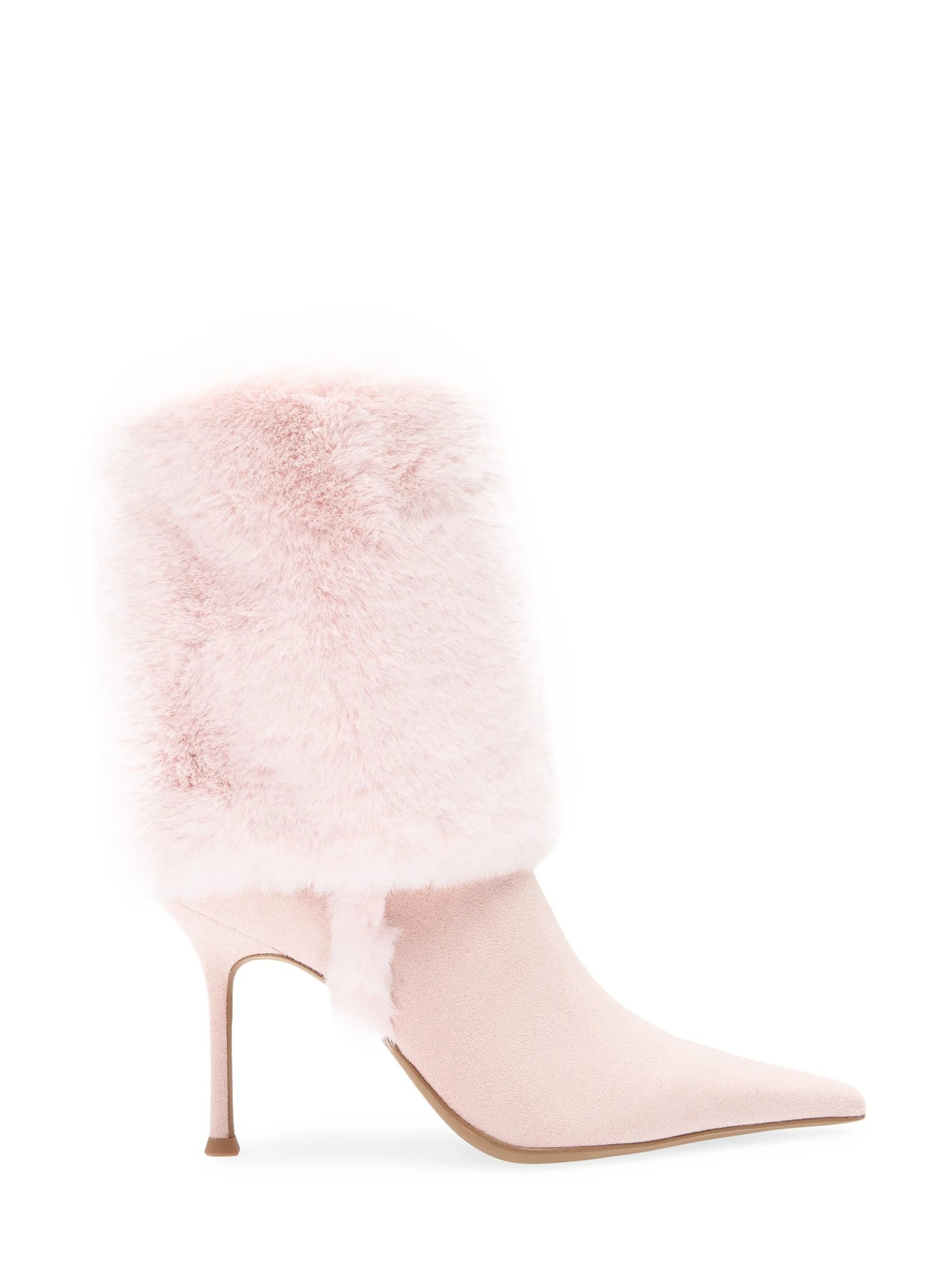 Fold-over Knee High Faux Fur Heeled Boot