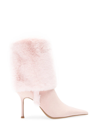 Fold-over Knee High Faux Fur Heeled Boot